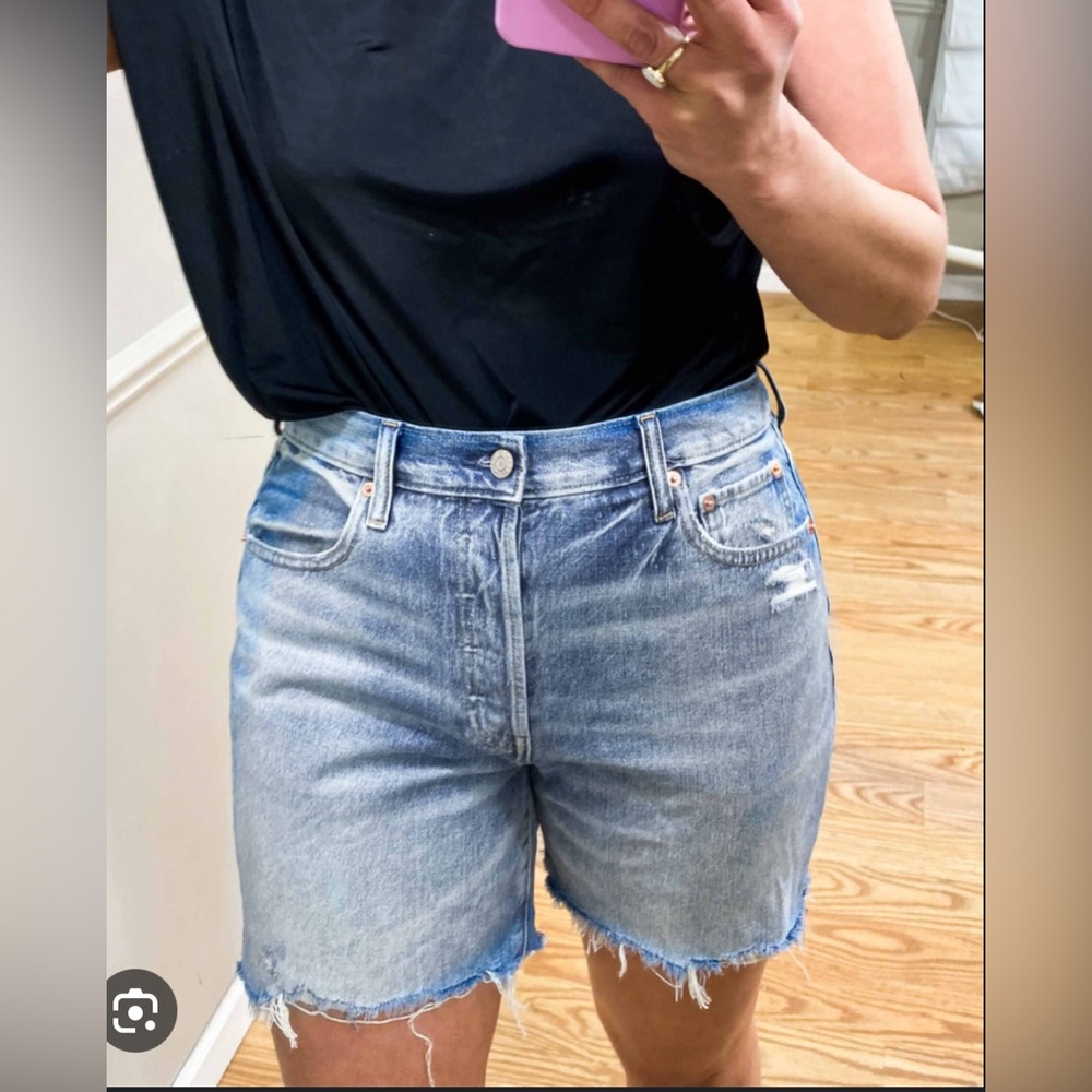 Denim Cut Off High Rise High Waist Shorts